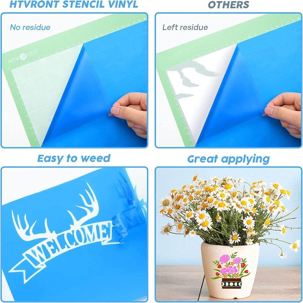 7 Sheets King Blue 12"X12" Permanent Vinyl Sheets for Cricut Machine & Silhouette Cameo