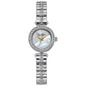 Jessica Simpson Ladies 22Mm Silver Tone Mini Mother of Pearl Dial Crystal Bezel Bracelet Watch