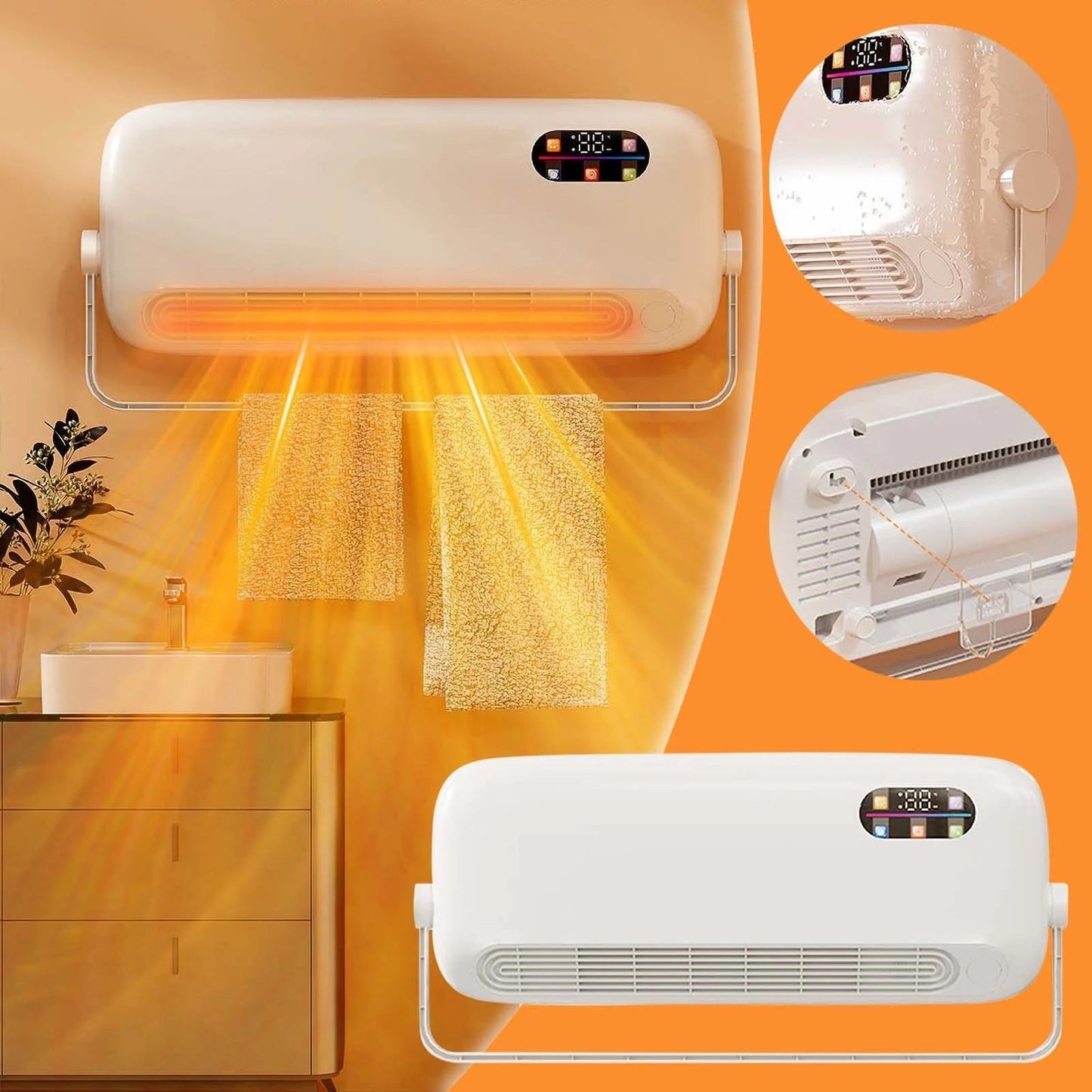 13000 BTU Mini Split Ac/Heating - Wall Mounted Ac Unit | Air Conditioner Portable Ac Heater Combo Unit, 2 In1 Wall Mounted Air Conditioner Heater with Remote Control & Timer