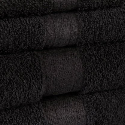 Basic Solid 18-Piece Bath Towel Set Collection, Black