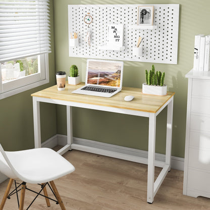 43 Inch Computer Desk Home Writing Desk Office Furniture Computer Table Study Writing Table Workstation Modern Simple PC Desk for Small Spaces Home Office, Walnut
