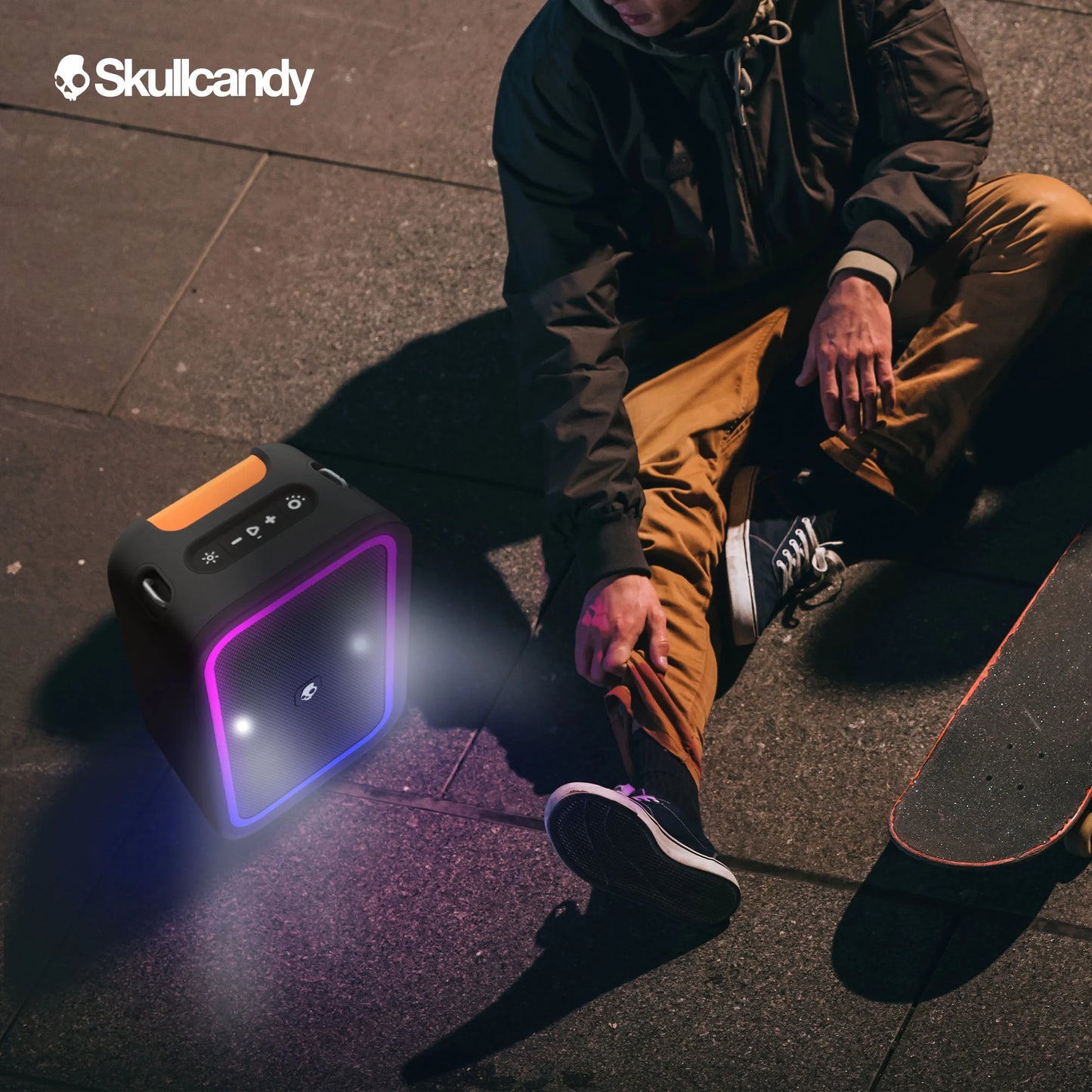 Stomp Waterproof USB Charge Out LED Lighting Wireless Bluetooth Portable Speaker, Black