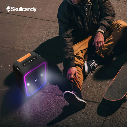 Stomp Waterproof USB Charge Out LED Lighting Wireless Bluetooth Portable Speaker, Black