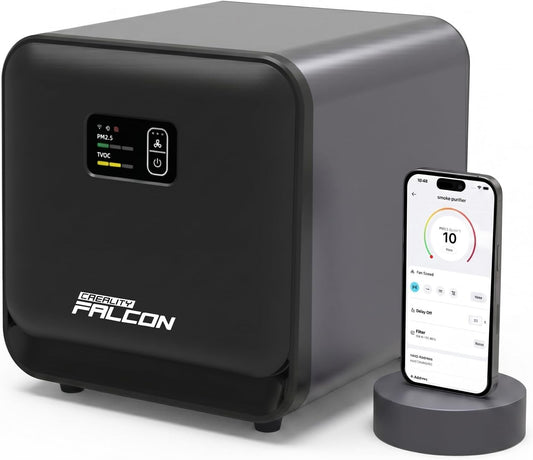 Creality Falcon AP1 Mini Air Purifier for A1 Series Laser Engraver, 174M³/H High Airflow, HEPA & Activated Carbon Filter, 99.9% Smoke & Odor Removal, Quiet 56Db, Compact Desktop Fume Extractor