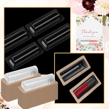 Barydat 200 Pcs Clear Lip Balm Pouches Plastic Money Holder for Cash Gift Lipstick Plastic Domes Compact Money Card Holder with Adhesive Lip Balm Cards for Organize DIY Storage