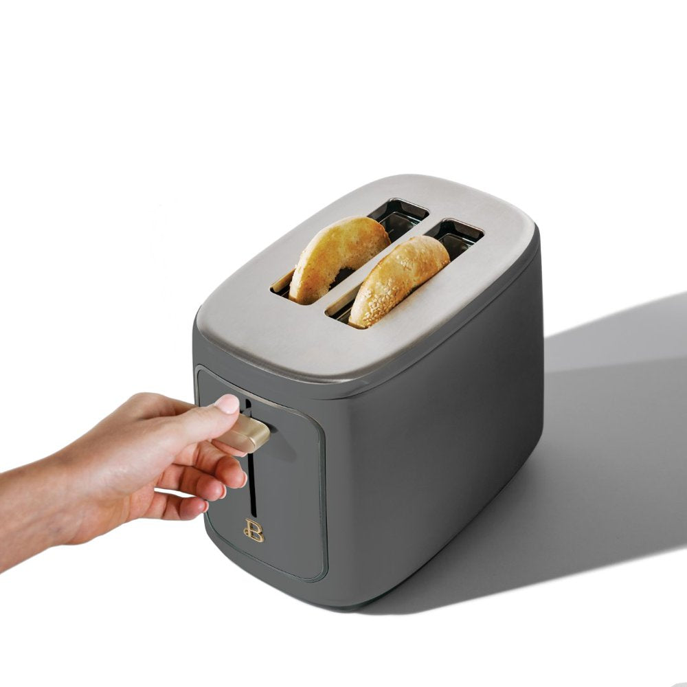 2-Slice Toaster with Touch-Activated Display, Oyster Grey by Drew Barrymore