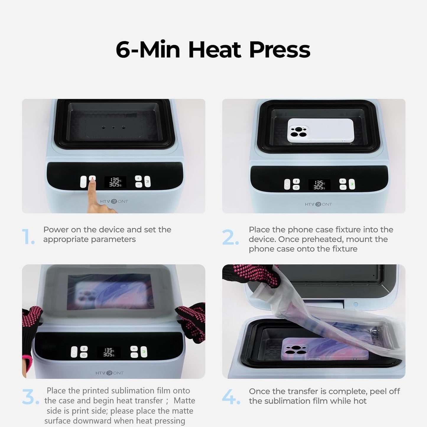 Phone Case Heat Press Machine - Vacuum Heat Press Machine for Phone Cases- Sublimation Press for Custom Phone Case, Badges, Coasters, Includes Film & Fixture (Compatible with Iphone)