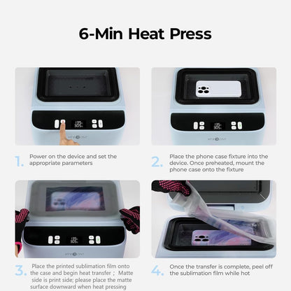 Phone Case Heat Press Machine - Vacuum Heat Press Machine for Phone Cases- Sublimation Press for Custom Phone Case, Badges, Coasters, Includes Film & Fixture (Compatible with Iphone)