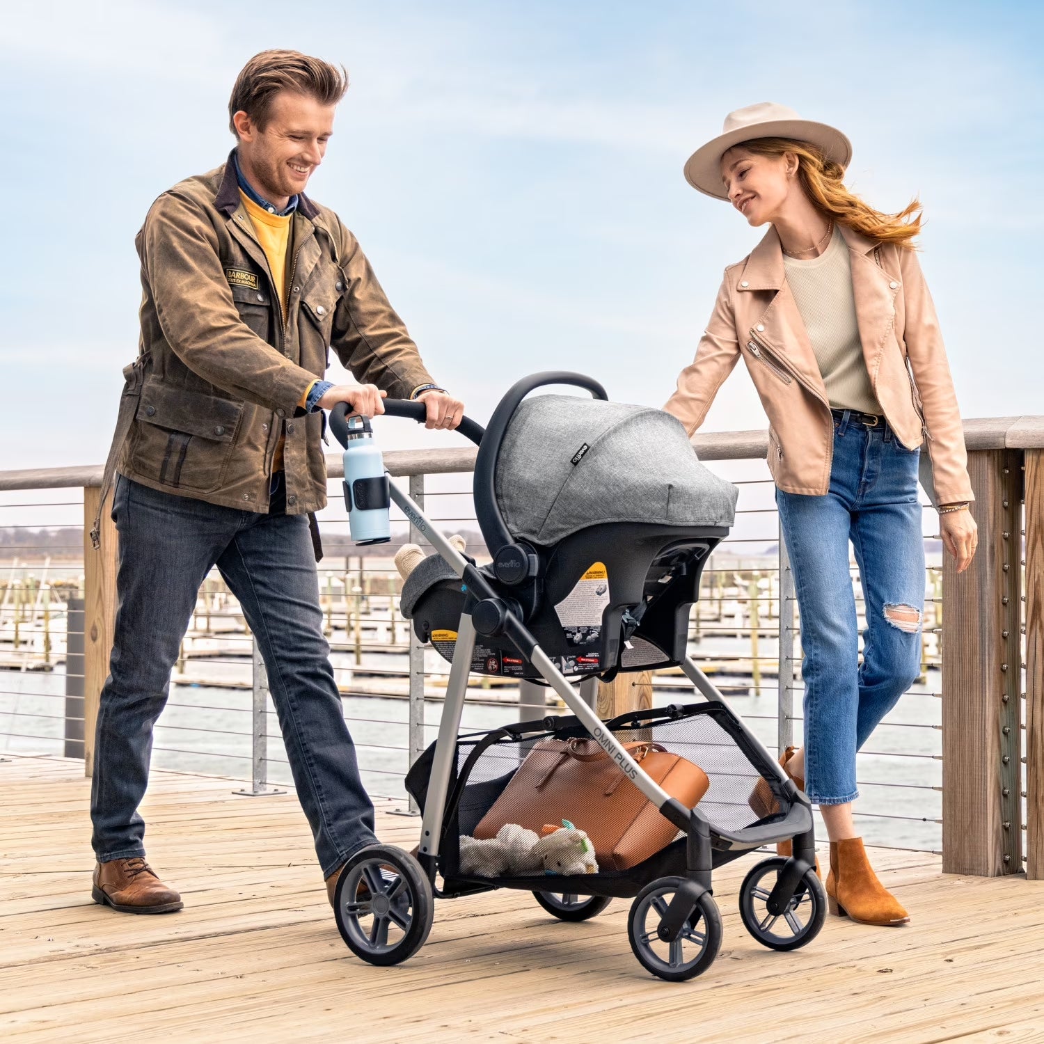 Evenflo Omni plus Travel System with Litemax Infant Car Seat, Shasta Pink
