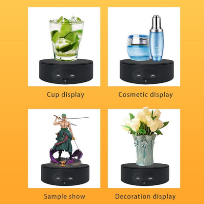 Rotating Display Stand, 5.2" 4.4Lb Load Cup Display Turner for Tumblers, Spinning Display Stand, Motorized Tumbler Display Turner for Glitter Cups, Small Arts Products (Black)