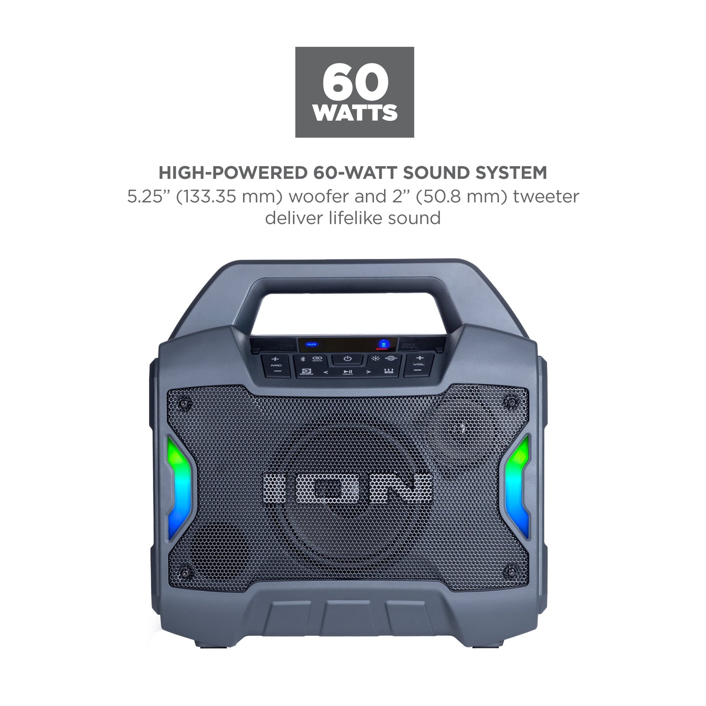Game Day Primetime Portable Rechargeable Speaker with Lights
