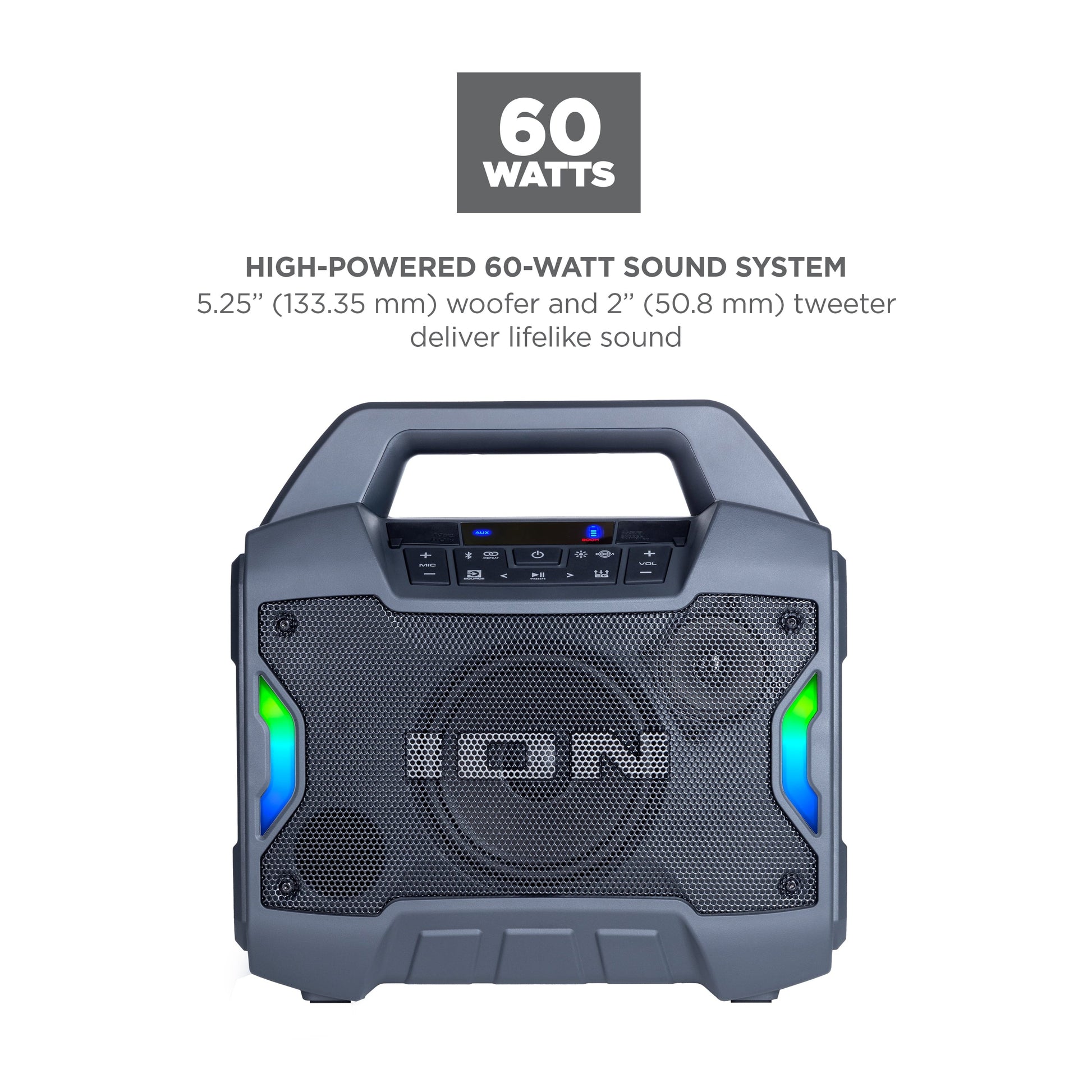 Game Day Primetime Portable Rechargeable Speaker with Lights