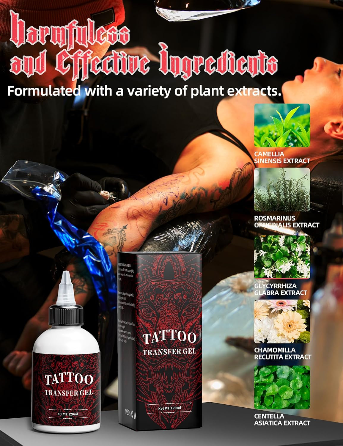 Phomemo Tattoo Transfer Gel, Stencil Gel for Tattooing, Tattoo Supplies for Artists & Beginners, Transfer Solution for Stencil Transfering, 4 Ounce