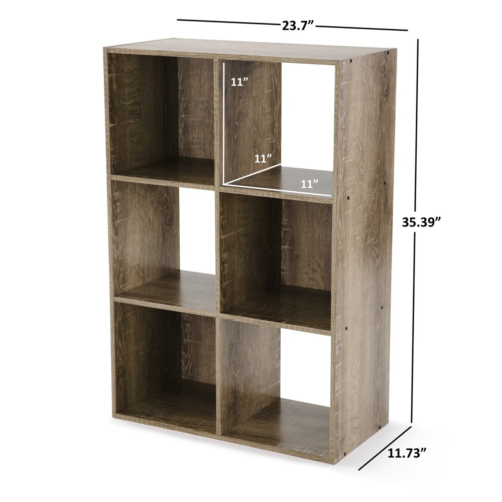 6-Cube Storage Organizer, Rustic Brown