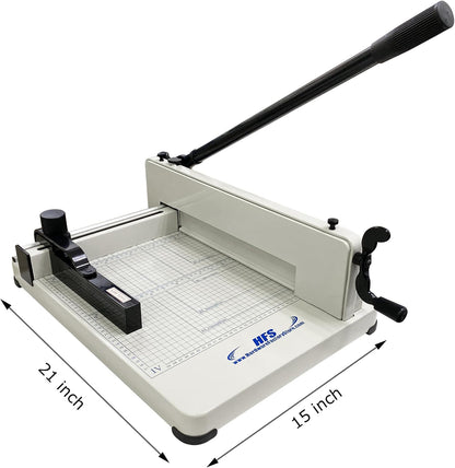 HFS(R) Heavy Duty Guillotine Paper Cutter 400 Sheet Capacity | Solid Steel Construction (A4-12'' Paper Cutter)