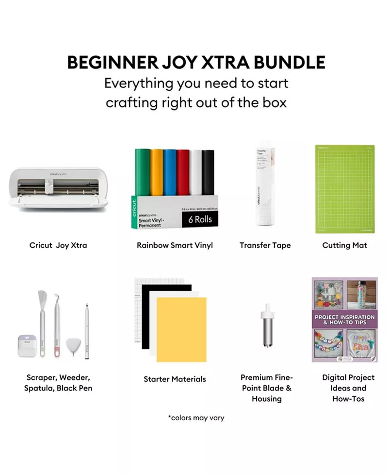 Joy Xtra Die-Cutting Machine with Smart Vinyl Sampler Packs, Transfer Tape and Tool Set Bundle