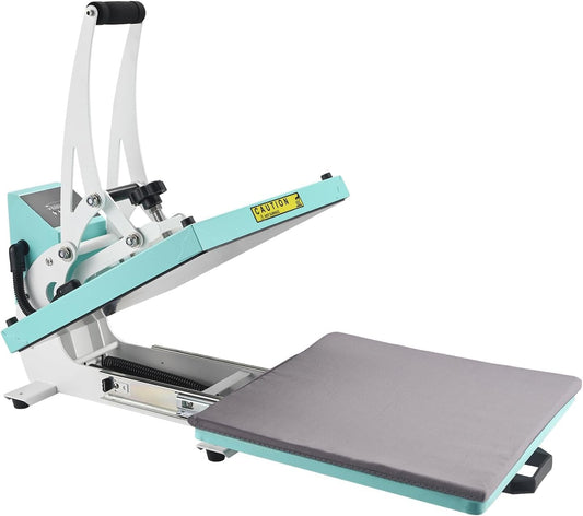Colorsub 15X15 Heat Press for T-Shirt with Slide Out Drawer, Sublimation Heat Press Machine, Teal