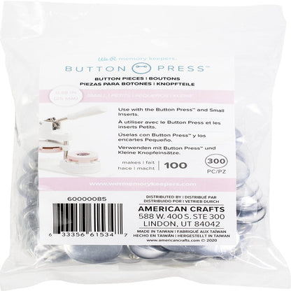 Button Press Bulk Refill Pack 100/Pkg-Small (25Mm)