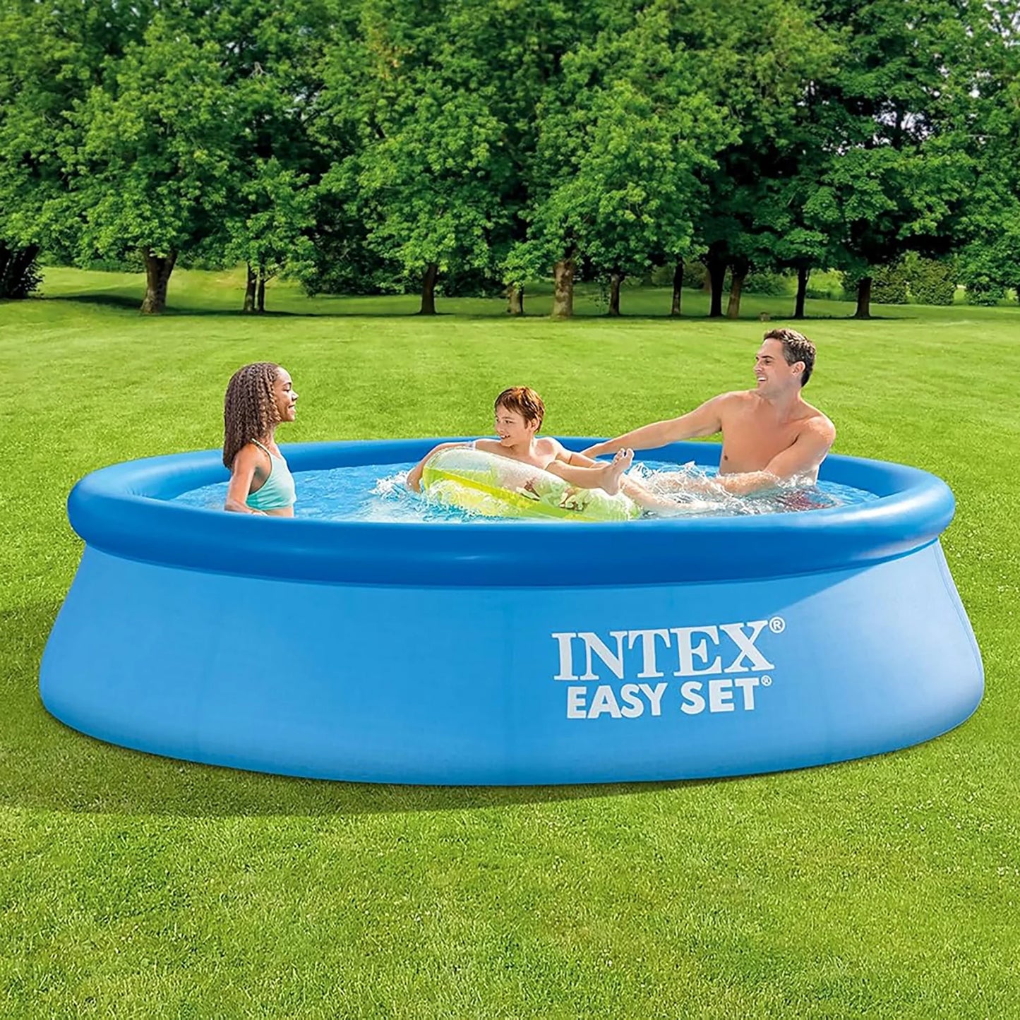 : : Easy Set Pool - 10' X 30" - Inflatable above Ground Swimming Pool, Puncture-Resistant Material, 1018 Gal Cap, Kids-Family Water Play, 28120EH