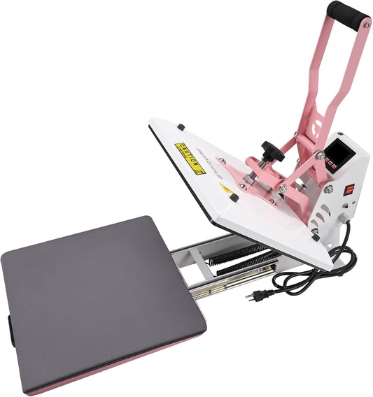 Bettersub Heat Press 15X15 Inch Digital Heat Press Machine, Slide Out Industrial Quality T-Shirt Heat Transfer Machine Pink