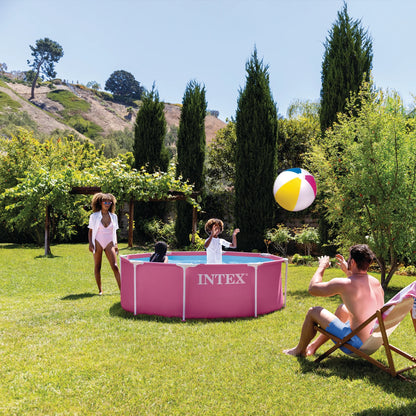 28290EP 8Ft X 30In Pink Metal Frame above Ground Pool, Pool Only (Pump Not Included)