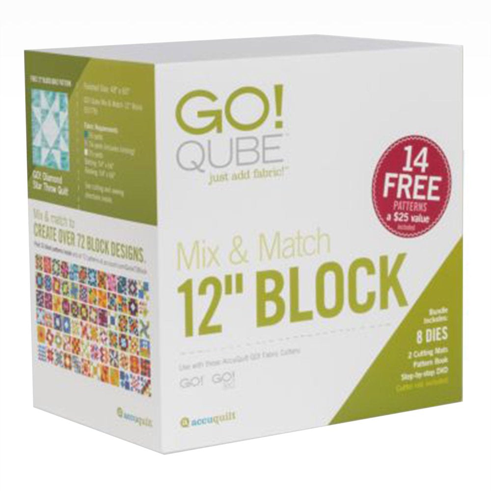 GO! Qube Mix and Match 12 Inch Block with 8 Basic Quilting Shapes