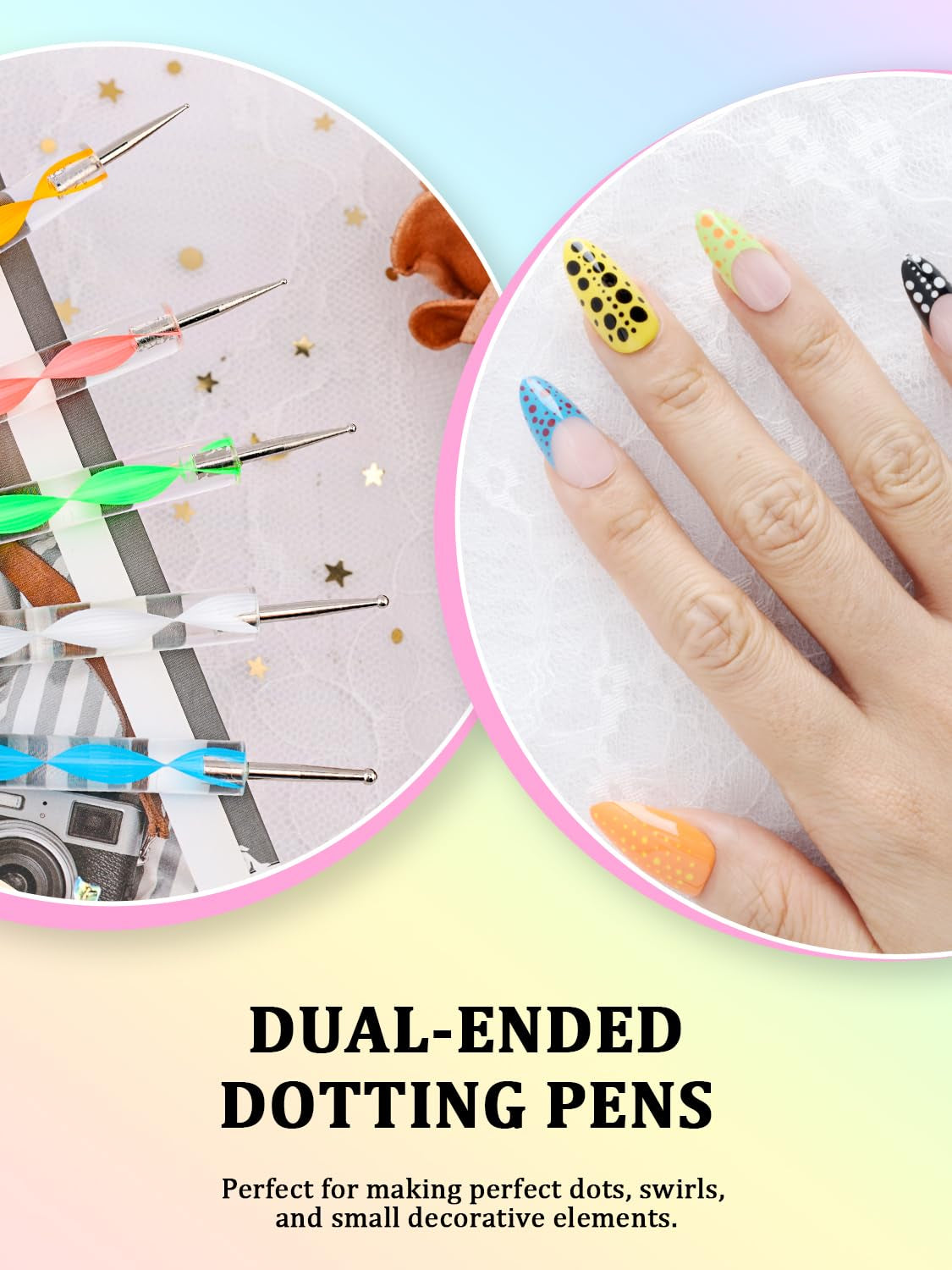Nail Art Tools Set, Nail Stand for Press on Holder for Painting Nails, Nail Art Brushes, Liner Brushes, Nail Dotting Tool, Must Haves Design Tools Supplies Kit for Nail Tech & Beginners (Pink)