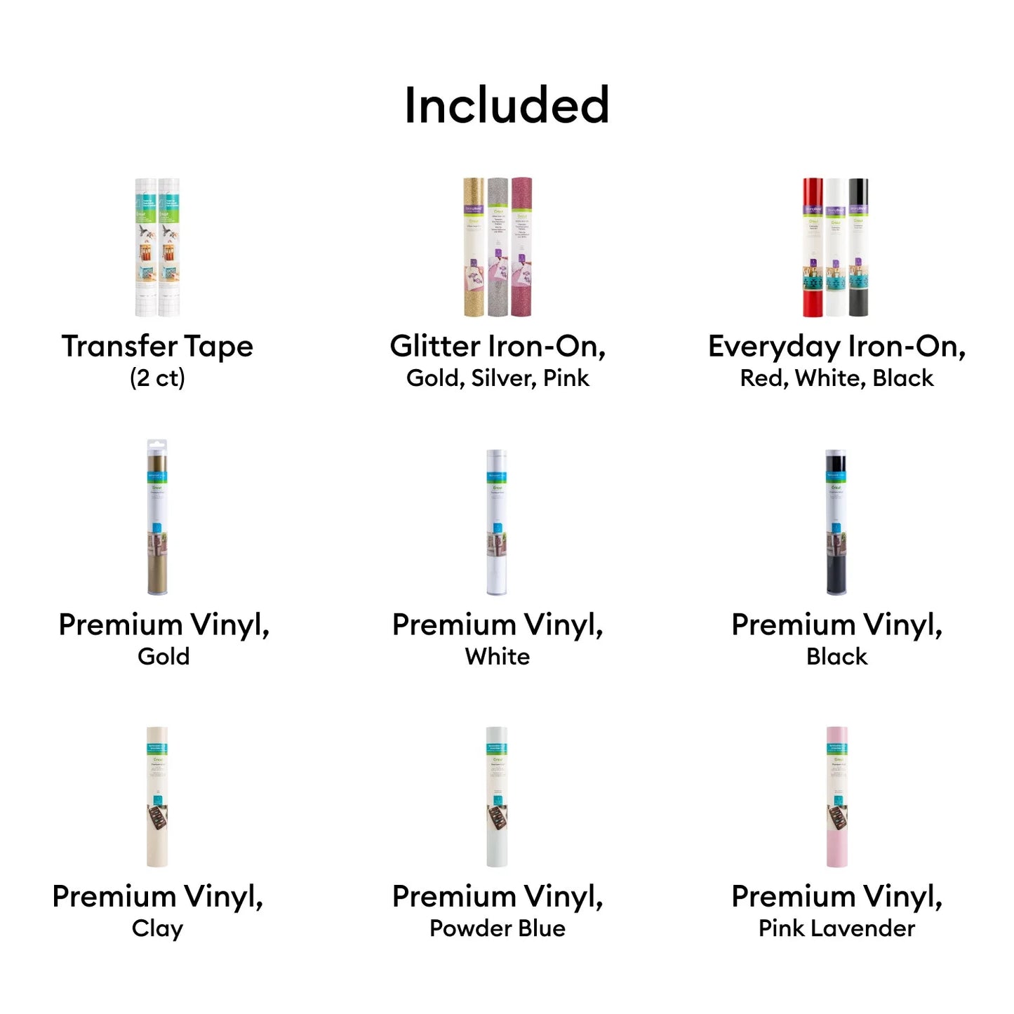 Cricut Iron-On & Vinyl Bundle (12 Ct)