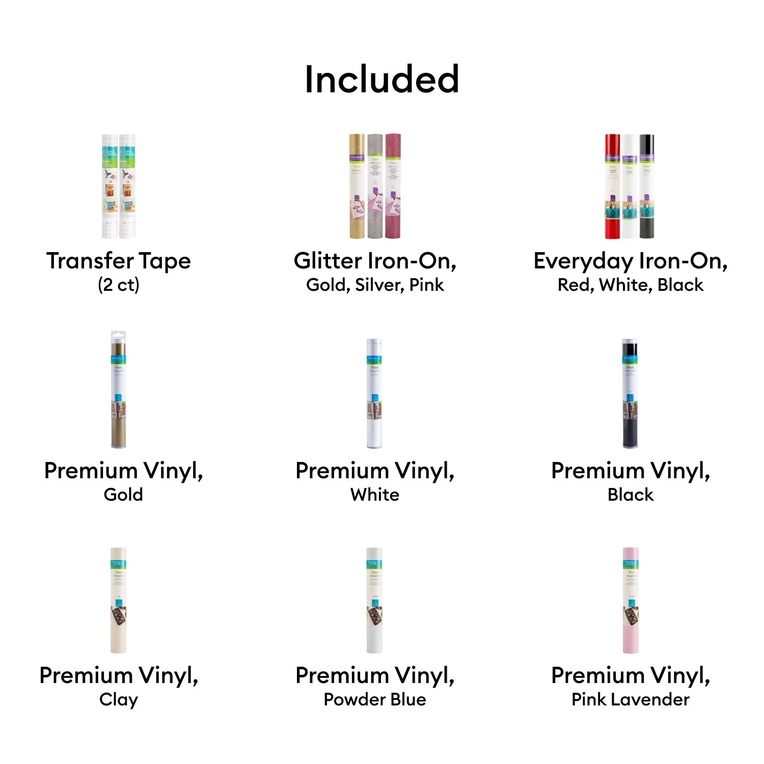 Cricut Iron-On & Vinyl Bundle (12 Ct)