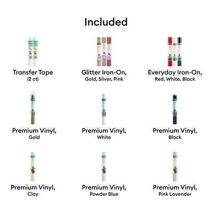 Cricut Iron-On & Vinyl Bundle (12 Ct)