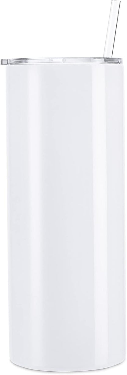 Makerflo 30 Oz Thick Sublimation Blank Tumbler Pack of 25 with Lid and Straw | Craft-Ready for DIY Gifts & Personalization (Sublimation, Epoxy, UV DTF, Vinyl, and Laser Engraving)