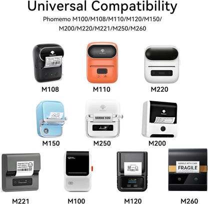 Phomemo M110 round Labels, Self-Adhesive Thermal Label Stickers Compatible with M110 M120 M200 M220 M221 M150 M250 M260 M108 M100 Label Printer, Black Text on Color, 1.96" X1.96 (50X50Mm), 3/Rolls
