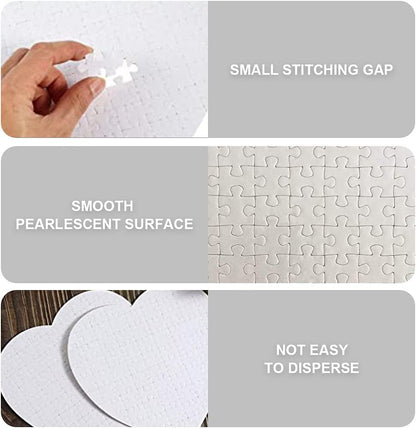 MR.R 6 Sets Sublimation Blanks Heart Puzzle,White Jigsaw Blank Puzzle for Sublimation Heat Transfer Press, 7.87''X7.87'',83 Pieces per Set