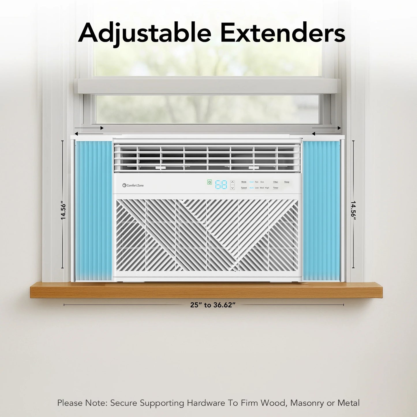 10,000 BTU Window Mounted Air Conditioner with Remote Control, Wi-Fi