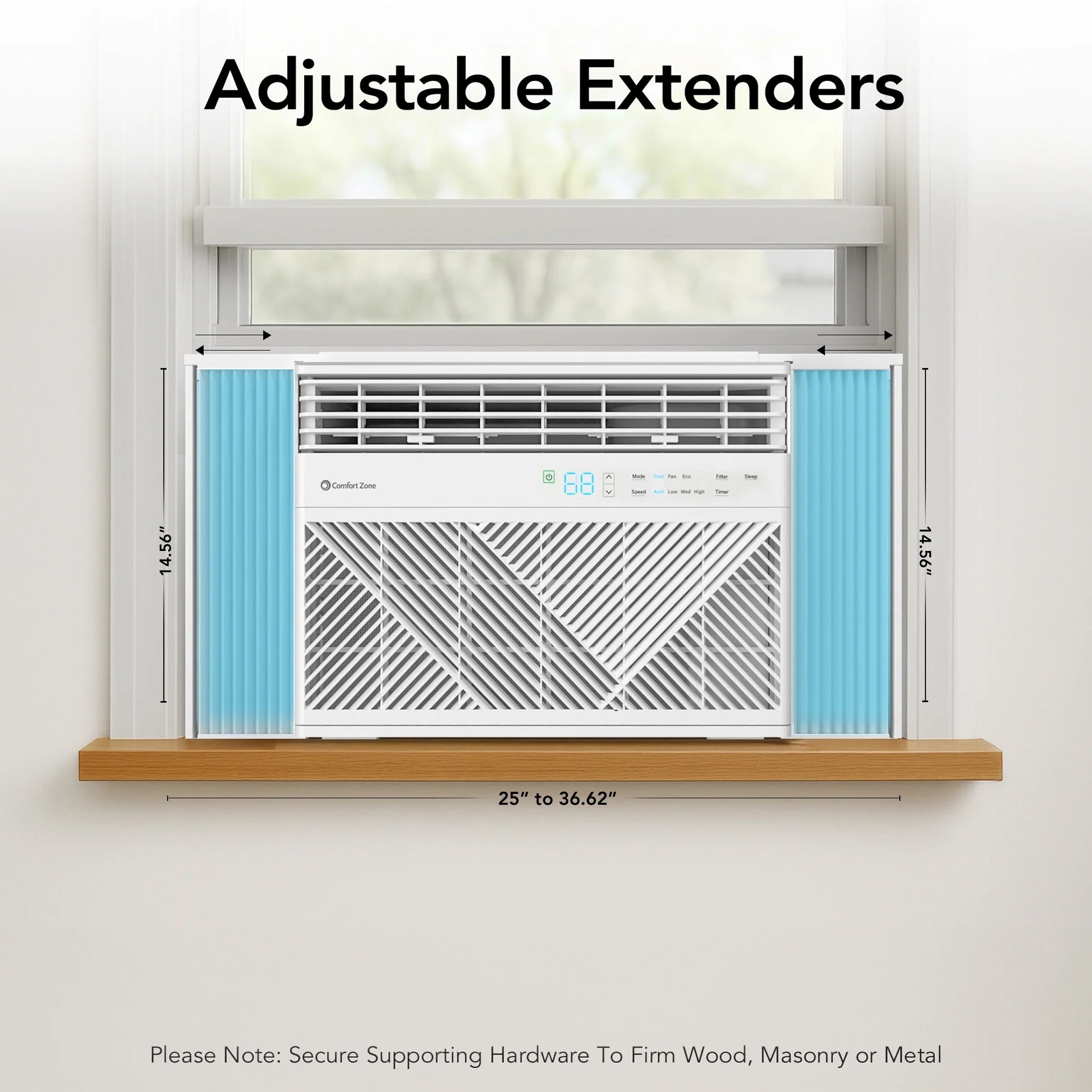 10,000 BTU Window Mounted Air Conditioner with Remote Control, Wi-Fi