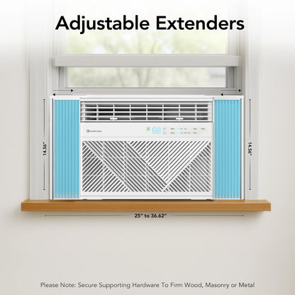 10,000 BTU Window Mounted Air Conditioner with Remote Control, Wi-Fi