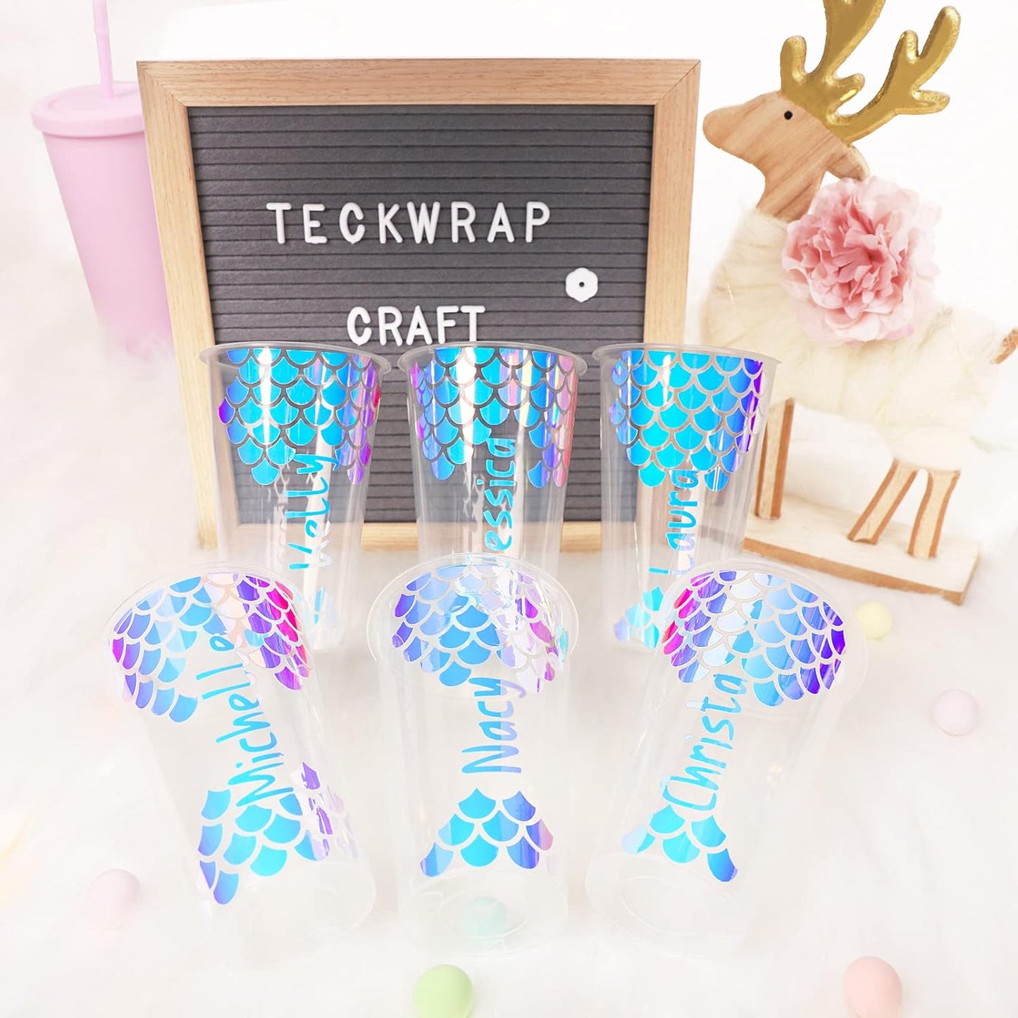 Holographic Chrome Vinyl Permanent Adhesive 12" X 60", Opal White - Indoor & Outdoor Vinyl, Waterproof, Scrapbooking, Easy Cut & Weed for DIY Crafts, Party Decor, Car Decals