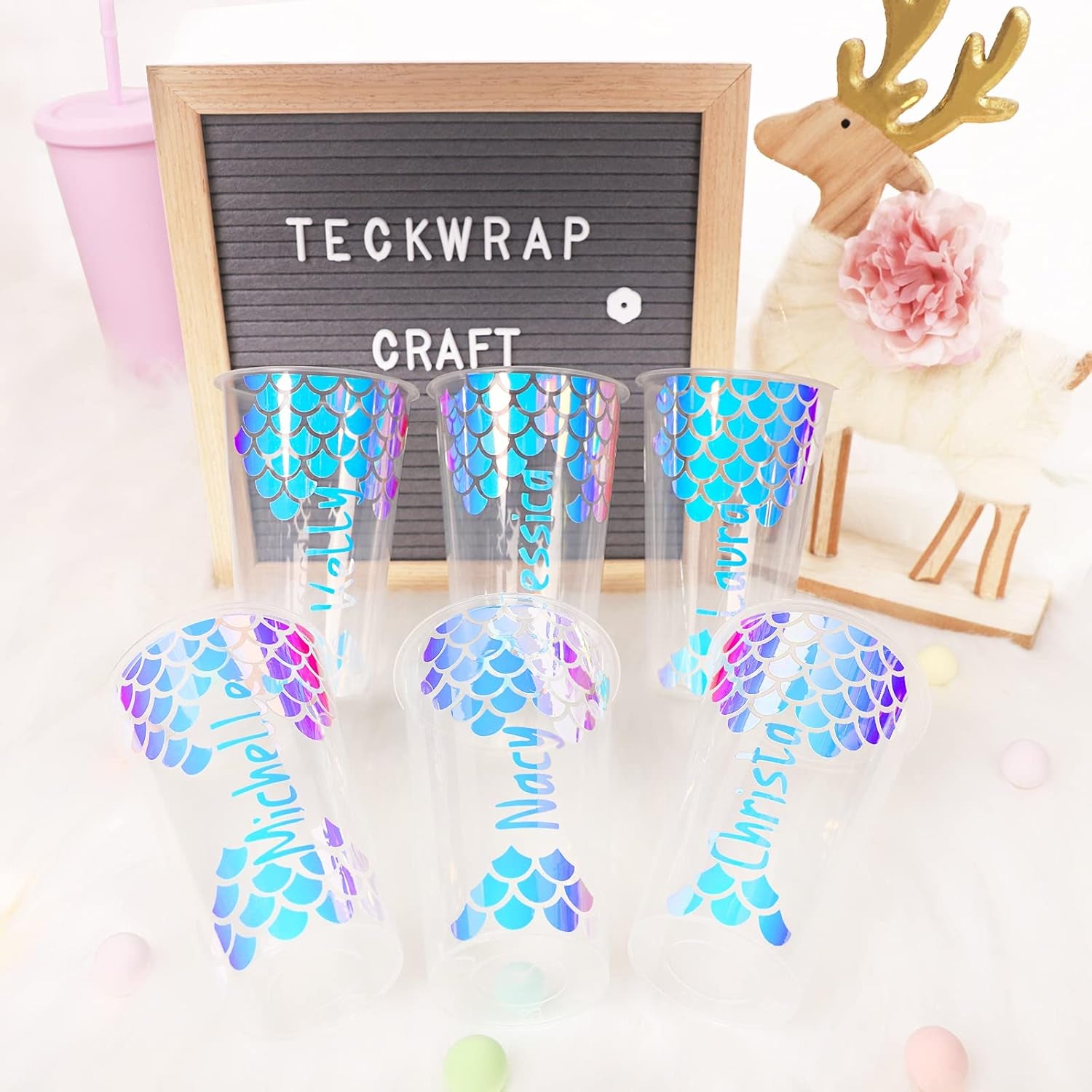 Holographic Chrome Vinyl Permanent Adhesive 12" X 60", Opal White - Indoor & Outdoor Vinyl, Waterproof, Scrapbooking, Easy Cut & Weed for DIY Crafts, Party Decor, Car Decals