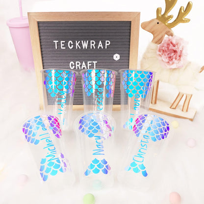 Holographic Chrome Vinyl Permanent Adhesive 12" X 60", Opal White - Indoor & Outdoor Vinyl, Waterproof, Scrapbooking, Easy Cut & Weed for DIY Crafts, Party Decor, Car Decals