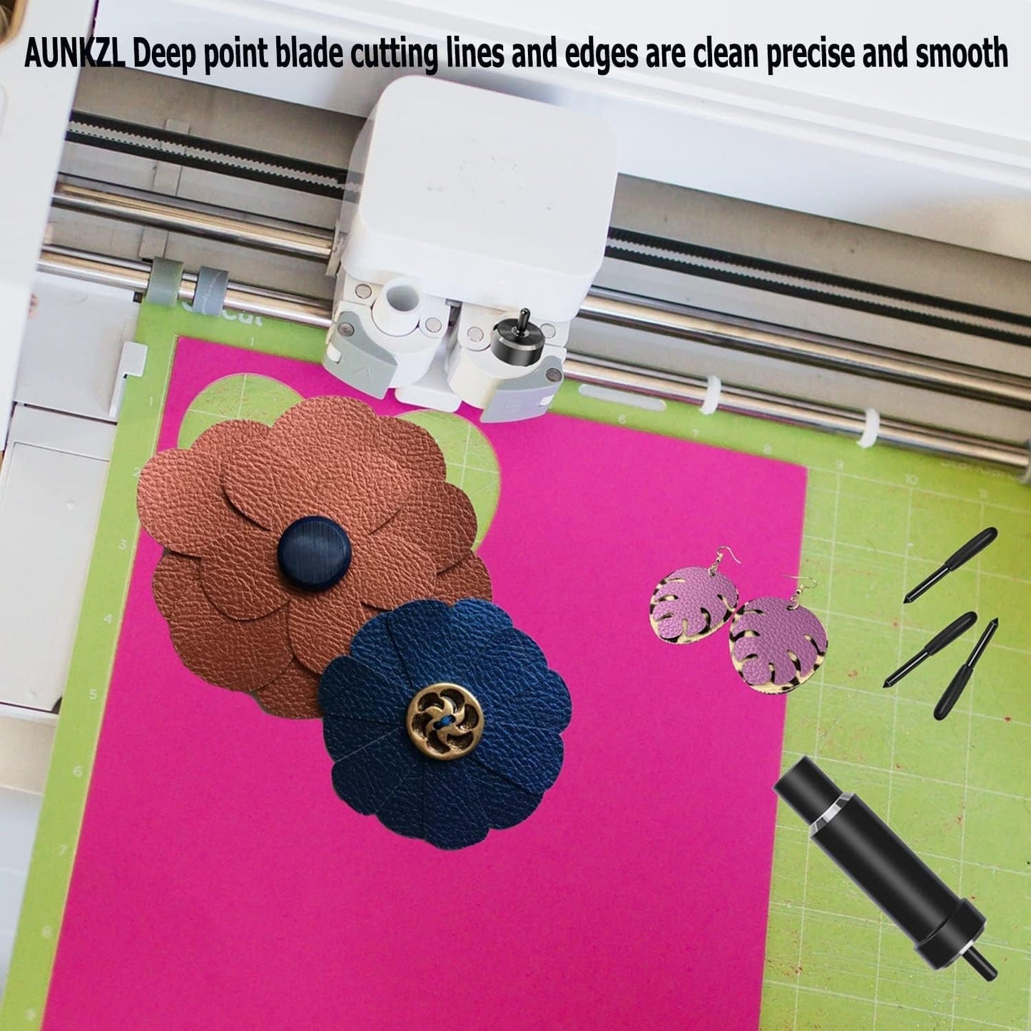 Deep Cut Housing +5 Pcs Deep-Point Blade,  Replacement Deep Cut Blade Suitable for Explore Air One/Air/Air 2/ Air 3 / Maker/Maker 3 Cut Materials up to 1.5Mm Thickness, for Personalized Crafts