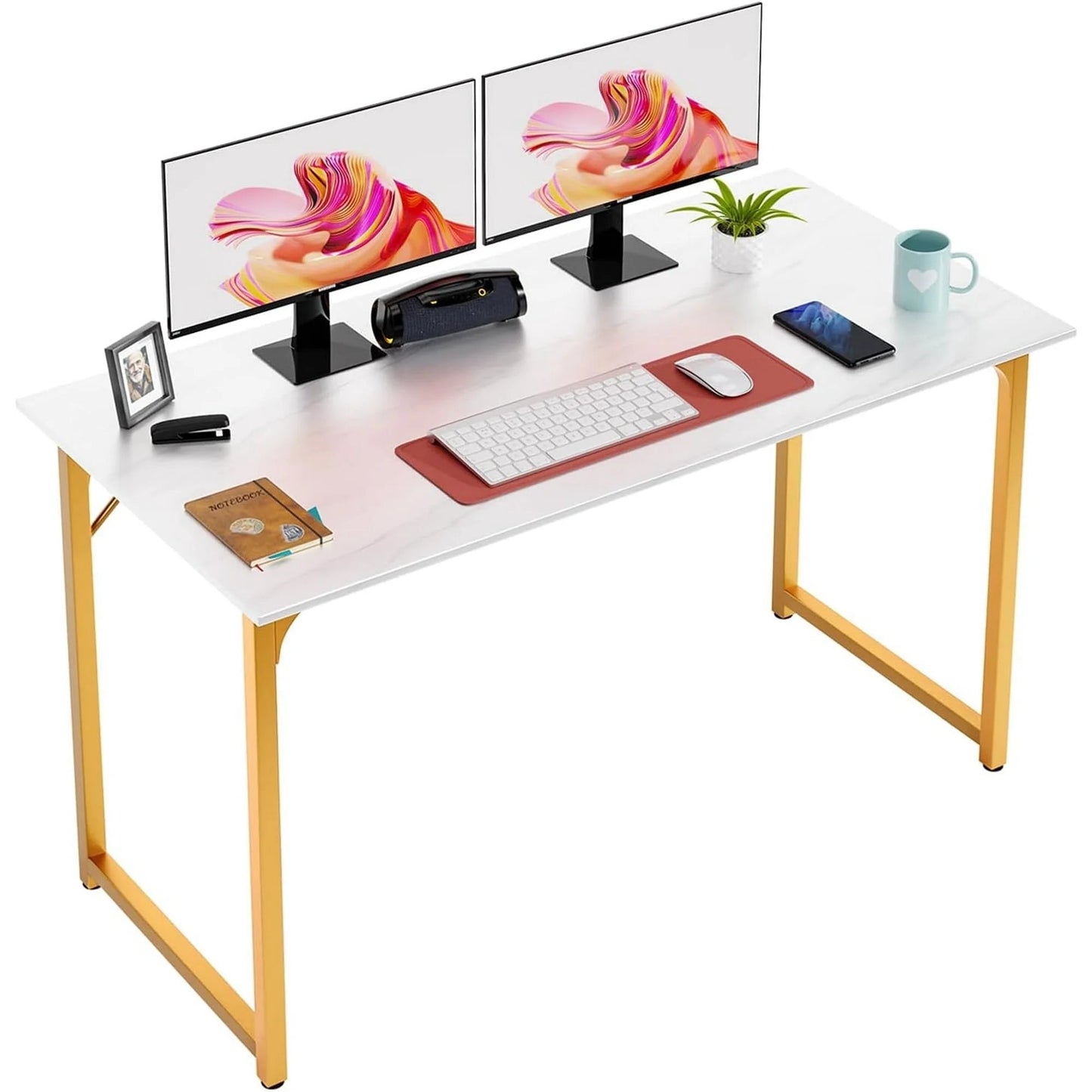 47 Inch Computer Desk Modern Writing Desk for Adults,Gold