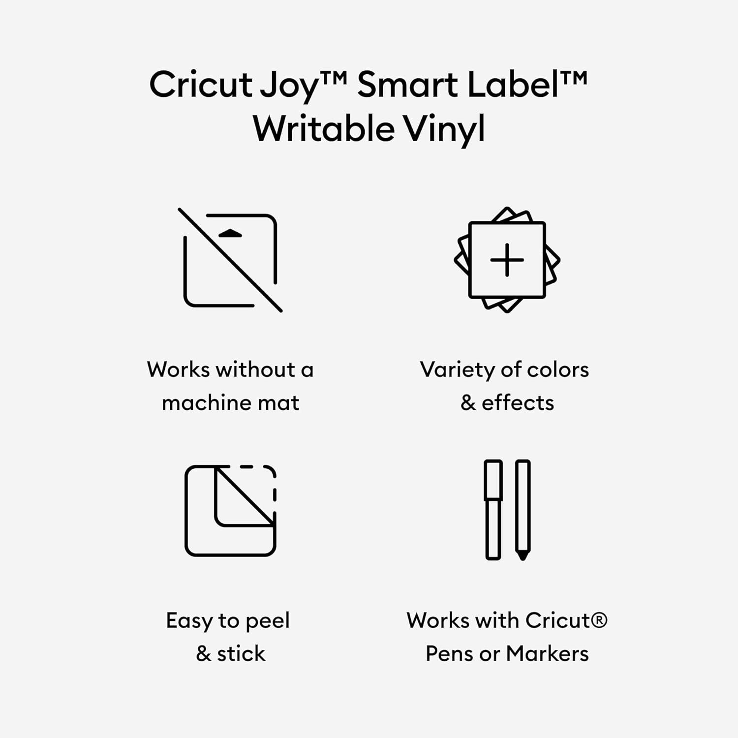 Cricut Joy Smart Label Writable Vinyl - Permanent, Silver Holographic