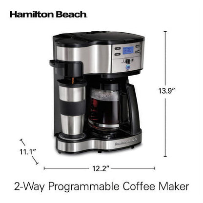 2-Way Brewer, Single Serve or 12 Cup Coffee Maker, Black, 49980A