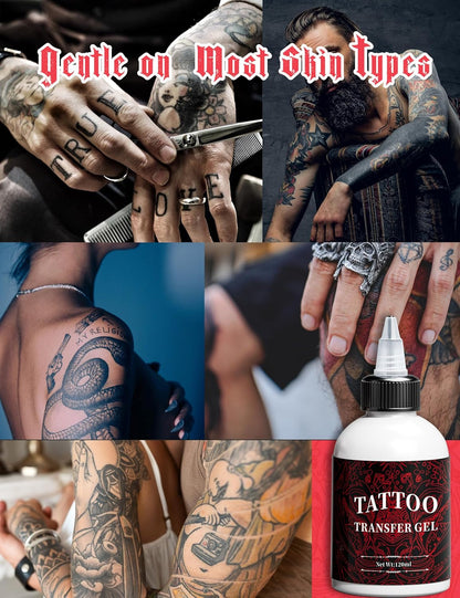 Phomemo Tattoo Transfer Gel, Stencil Gel for Tattooing, Tattoo Supplies for Artists & Beginners, Transfer Solution for Stencil Transfering, 4 Ounce