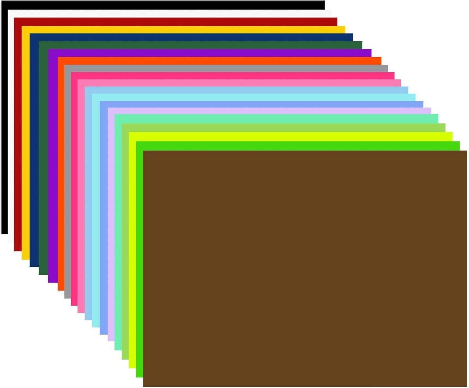 20 Sheets Puff Vinyl Heat Transfer, 11.8" X 7.9" 20 Colors 3D HTV for T-Shirts, DIY Crafts, Compatible with Cricut & Silhouette Cameo, Easy Cut & Weed
