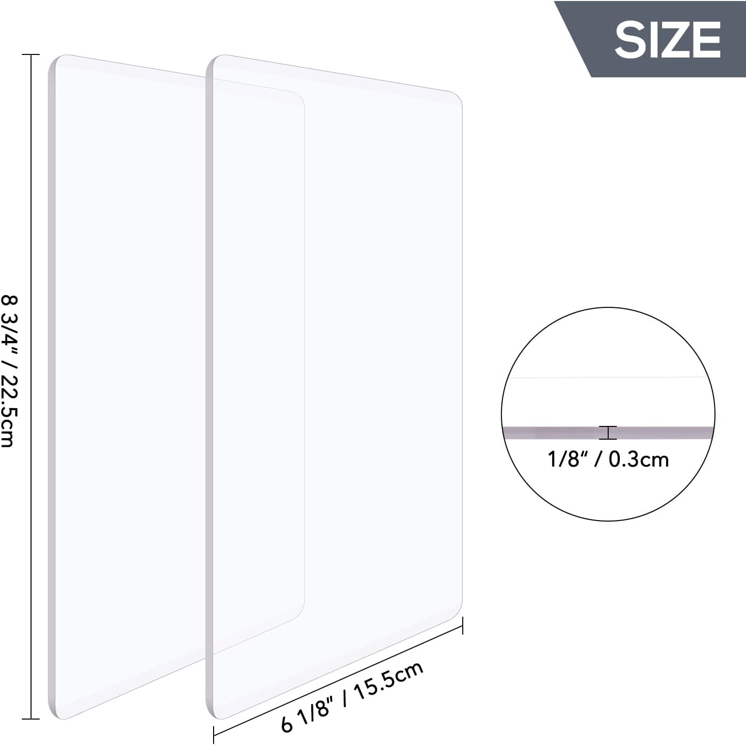2 Pcs/1 Pair Standard Cutting Pads for Die Cutting Machine；Clear Polycarbonate Plastic Cutting Plates,Cutting Pads Die Cutting Plates 8 3/4" X 6 1/8" X 1/8 "(22.5 X 15.5 X 0.3 Cm)