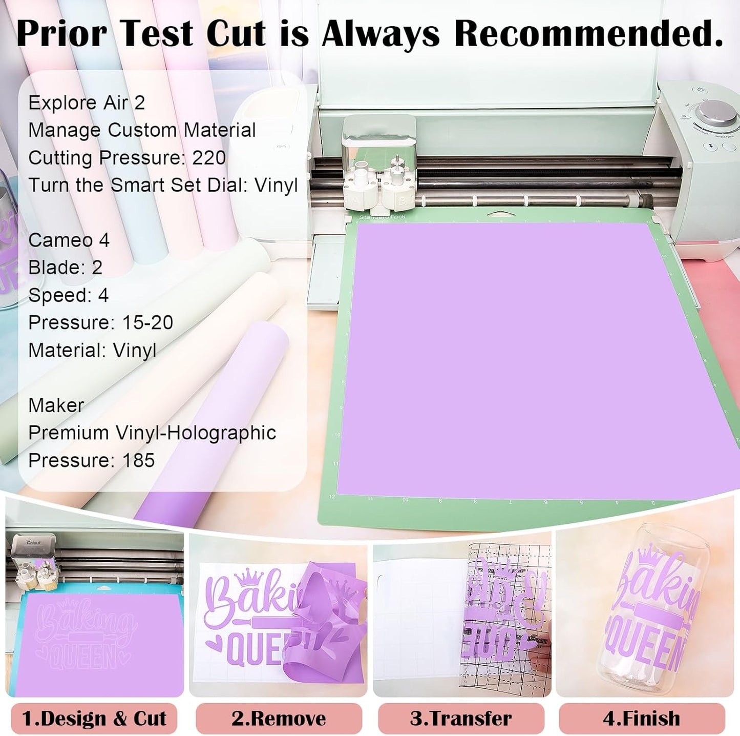 001 Matte Pastel Permanent Vinyl, 12" X 3Ft, 10 Boho Vinyl Adhesive Indoor & Outdoor Decal for Cricut, Silhouette, Cameo Cutters, Signs, Scrap-Booking, Craft Cutters