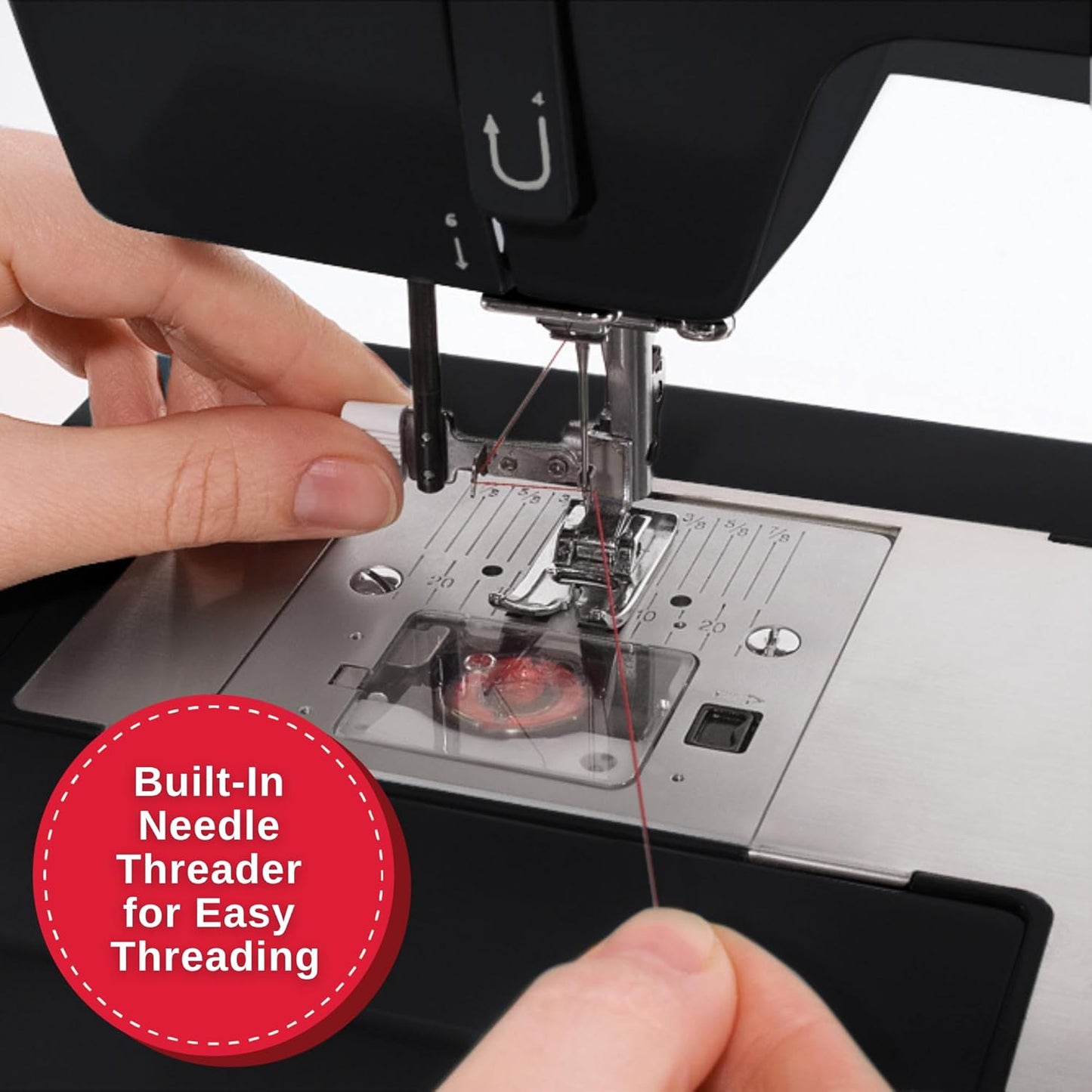 SINGER Heavy Duty 4432 High Speed Black Sewing Machine with Accessory Kit | Strong Motor with Enhanced Piercing Power, 110 Stitch Applications, Full Metal Frame, 1-Step Buttonhole & LED Light