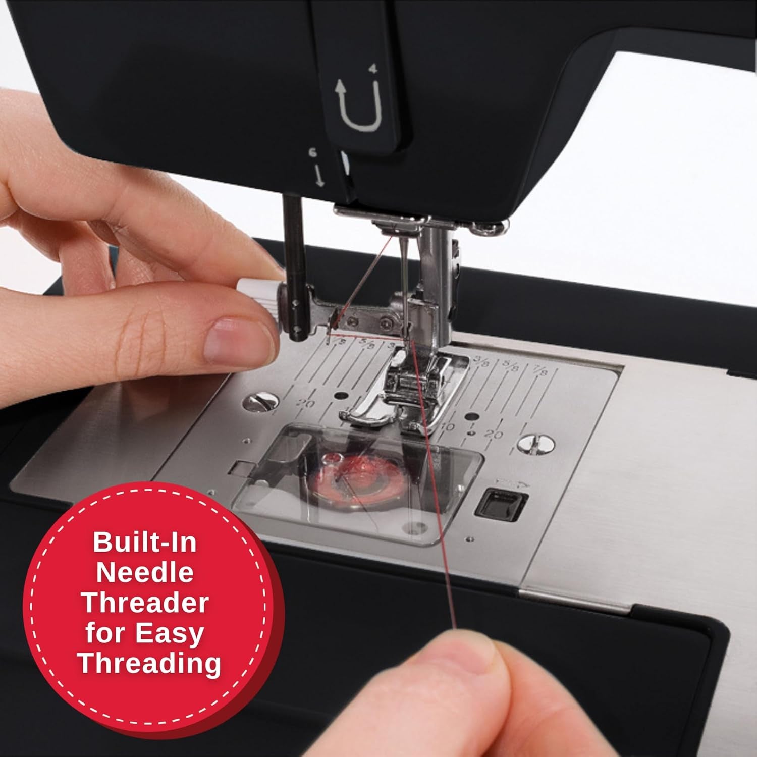 SINGER Heavy Duty 4432 High Speed Black Sewing Machine with Accessory Kit | Strong Motor with Enhanced Piercing Power, 110 Stitch Applications, Full Metal Frame, 1-Step Buttonhole & LED Light