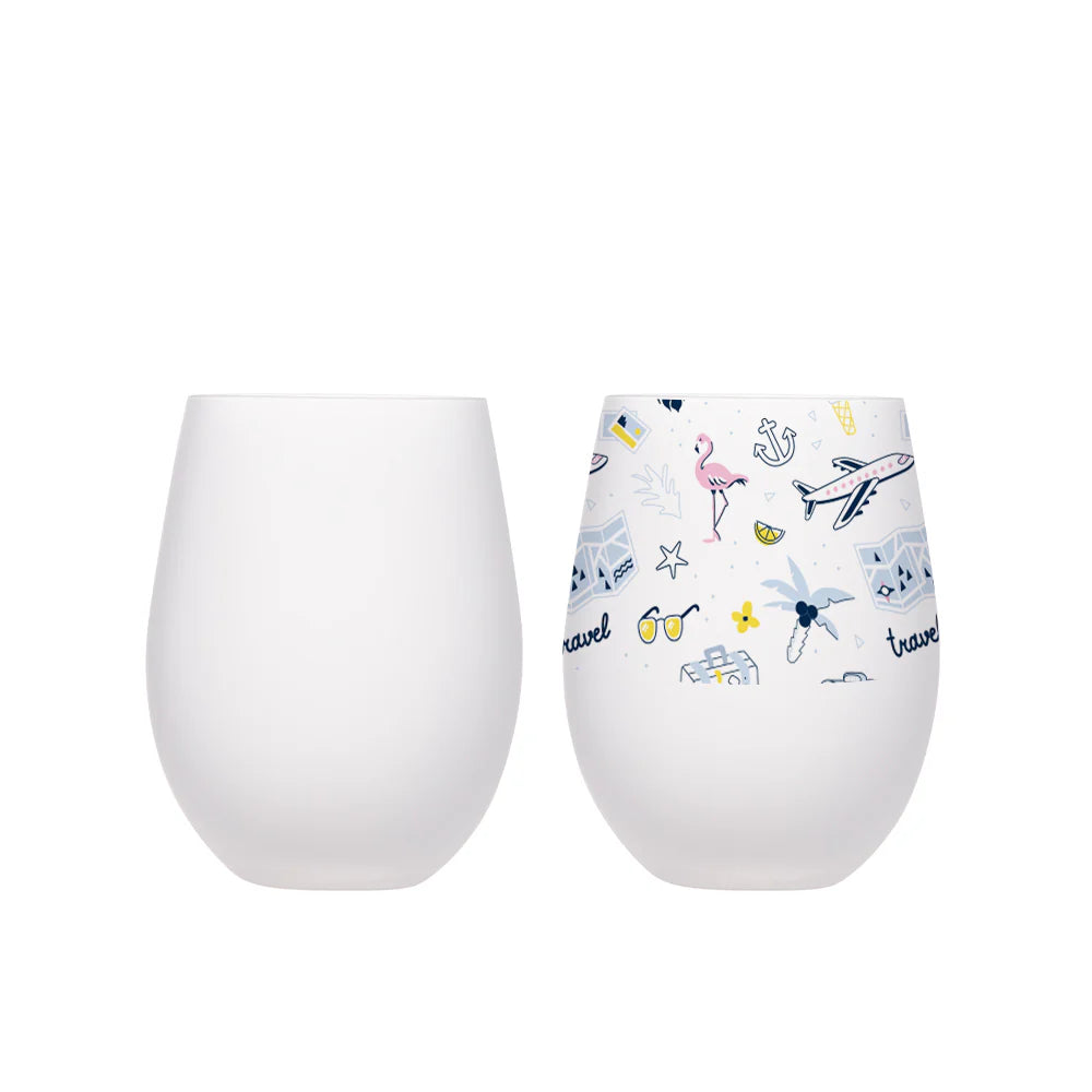 Wholesale 17 OZ Sublimation Glass Wine Cups Bulk Frosted White 12 Pack & 36 Pack & 72 Pack